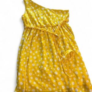Star Vixen Yellow Polka Dot One-Shoulder Dress